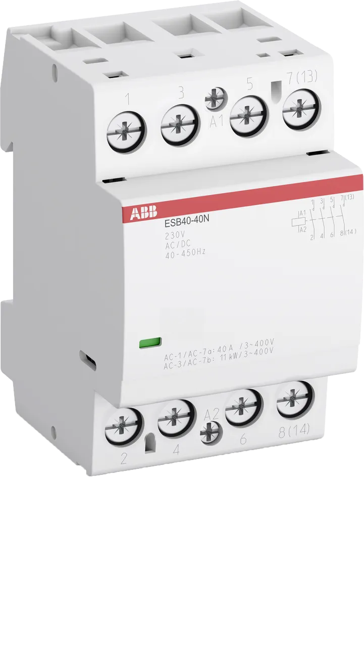 Контактор ESB40-40N-06 модульный (40А АС-1 4НО) катушка 230В AC/DC 1SAE341111R0640