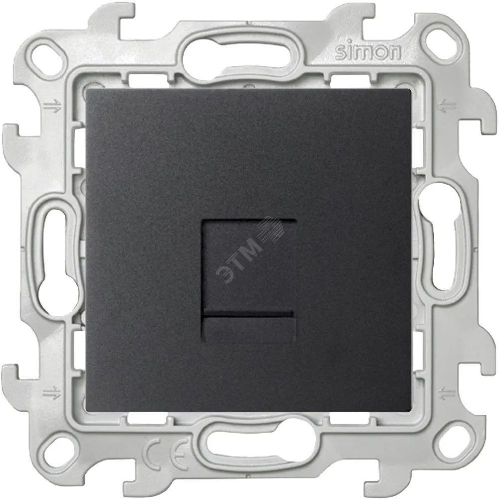 Розетка компьютерная СП 24 RJ45 кат.5E UTP IP20 механизм графит 2410598-038