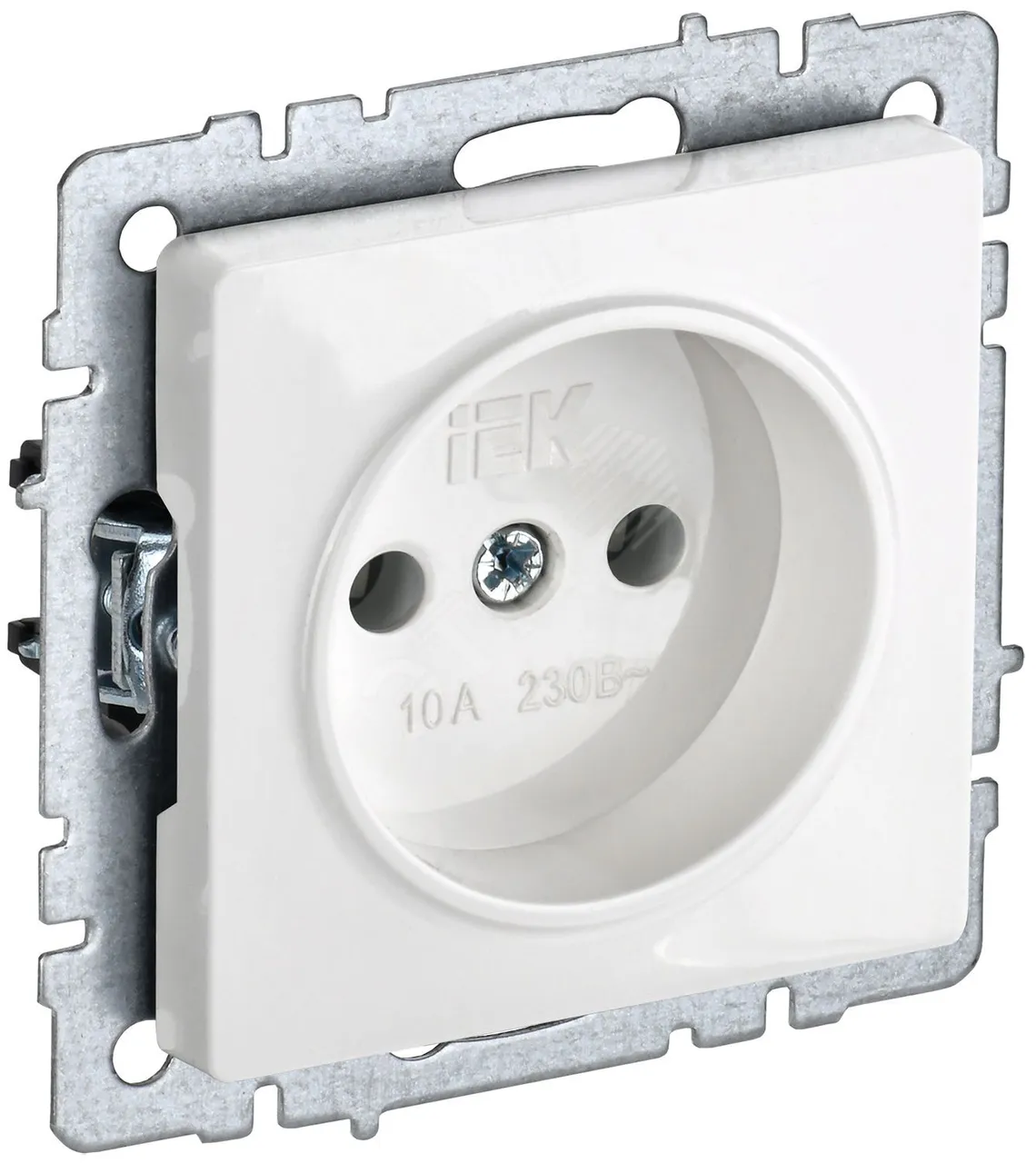 Розетка BRITE РС10-1-0-БрБ 10А без заземл. без защ. шторок бел. BR-R10-10-K01