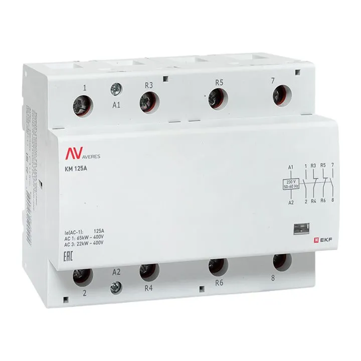 Контактор модульный КМ 125А 2NO+2NC 230VAC (6 мод.) AVERES EKF