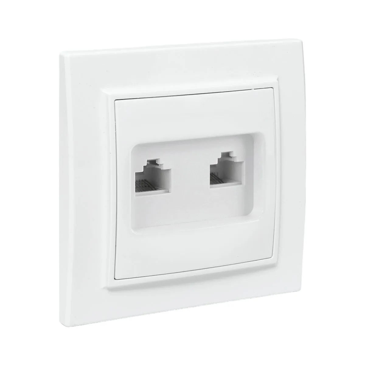 Розетка компьютерная + телефонная 2-м СП Минск RJ45 + Phone бел. Basic ERK00-135-10