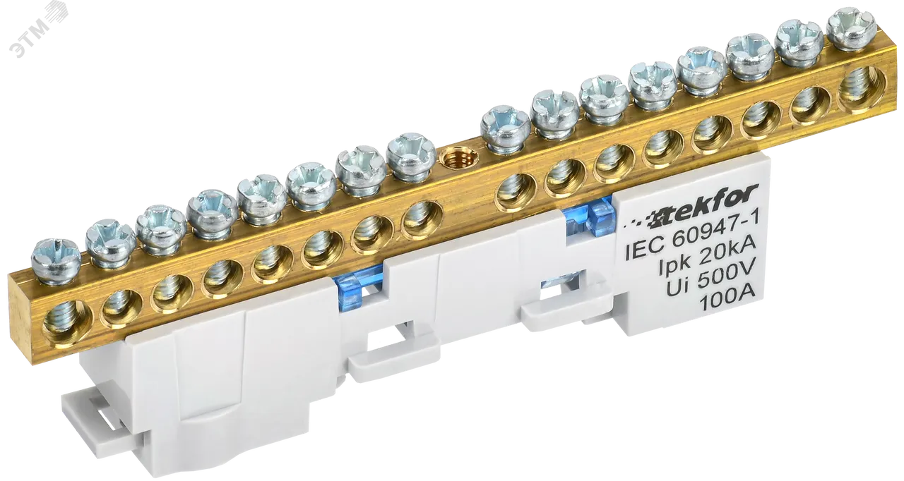TEKFOR Шина N ноль неизолированная на универсальном держателе 6х9-16-С IEK TF-NN10-16-DL-K07