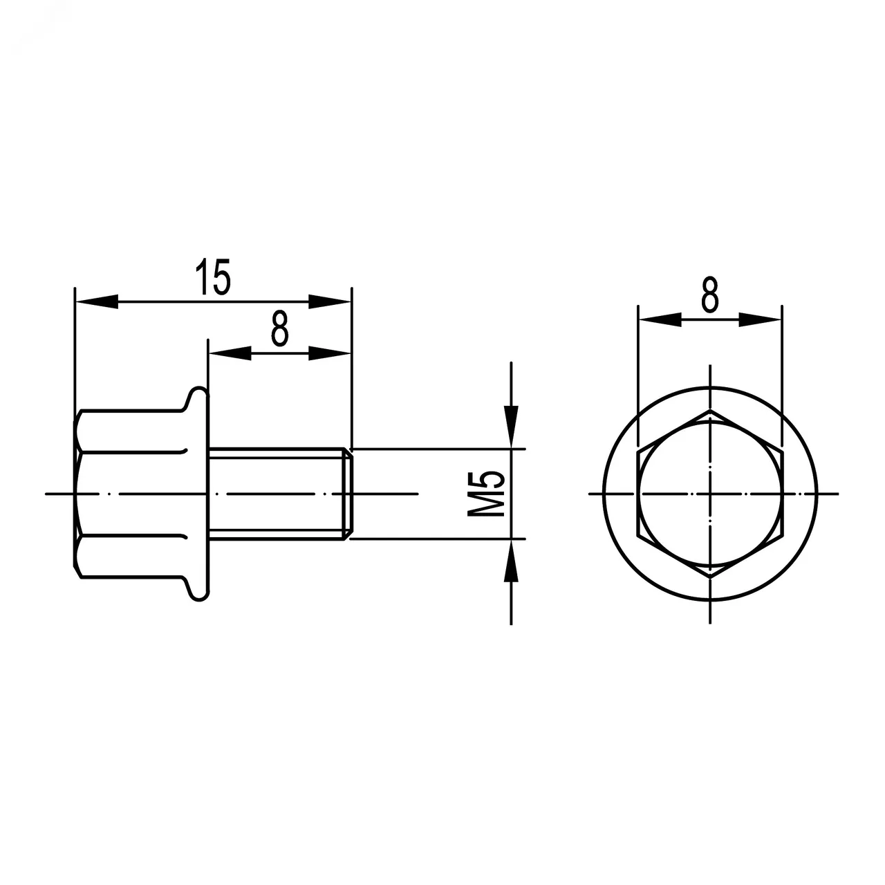 Винт для электрического соединения М5х8 INOX 316L CM030508INOX316L