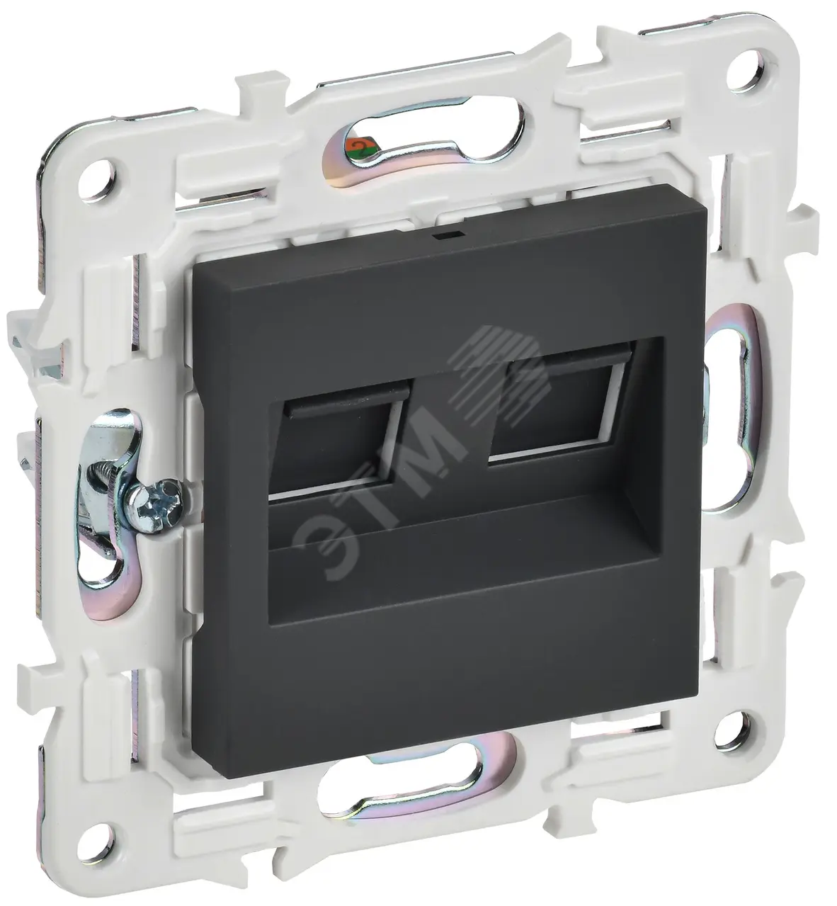 SKANDY Розетка компьютерная двойная RJ45 кат.5E SK-K03G графит IEK SK-K20-1-K53
