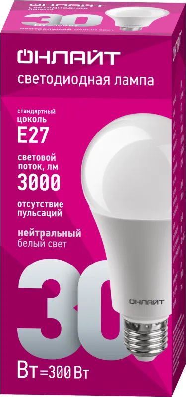 Лампа светодиодная 61 971 OLL-A70-30-230-4K-E27 30Вт 61971