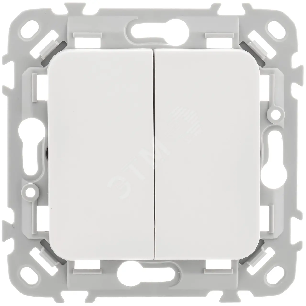 FLITE Выключатель 2-клавишный 10А ВС12-1-0-ФлБ белый IEK FI-V20-0-10-1-K01
