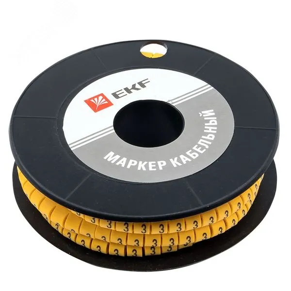 Маркер каб. 1.5кв.мм "3" (к-1000ед) (ЕС-0) plc-KM-1.5-3