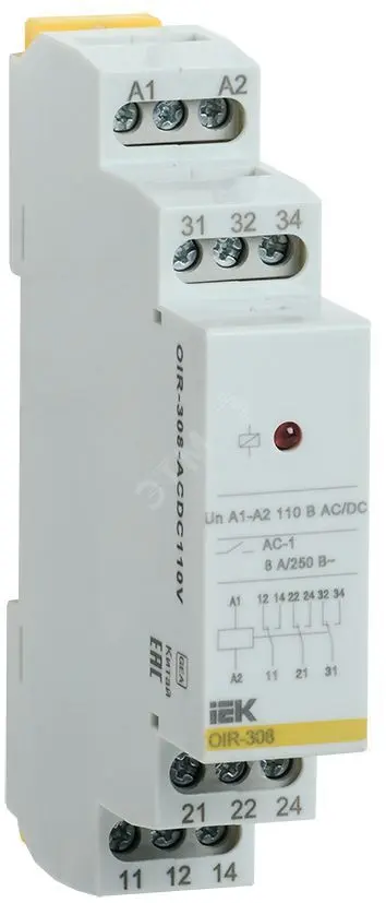 Промежут. реле.OIR 3 конт (8А). 110В AC/DC OIR-308-ACDC110V