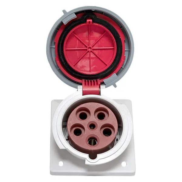 Розетка стационарная внутренняя угловая 4252 3Р+РЕ+N 32А 380В IP67 PROxima ps-4252-32-380