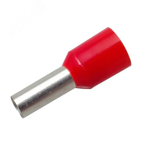 Наконечник штыревой втулочный изолир. (НШВИ F-12мм) 10кв.мм (СЕ100012red) красн. 08-0831