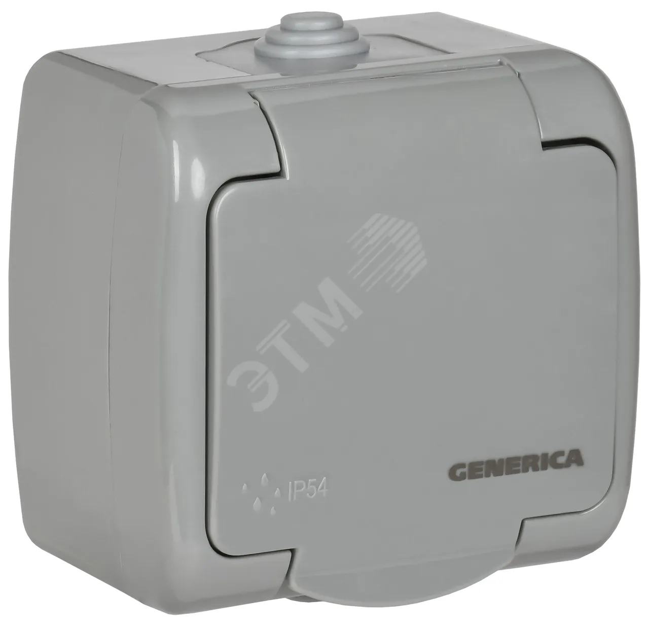 Розетка 1-м ОП Aquatic РСш12-2-А 16А IP54 с заземл. с крышкой сер. ERA12-K03-16-54