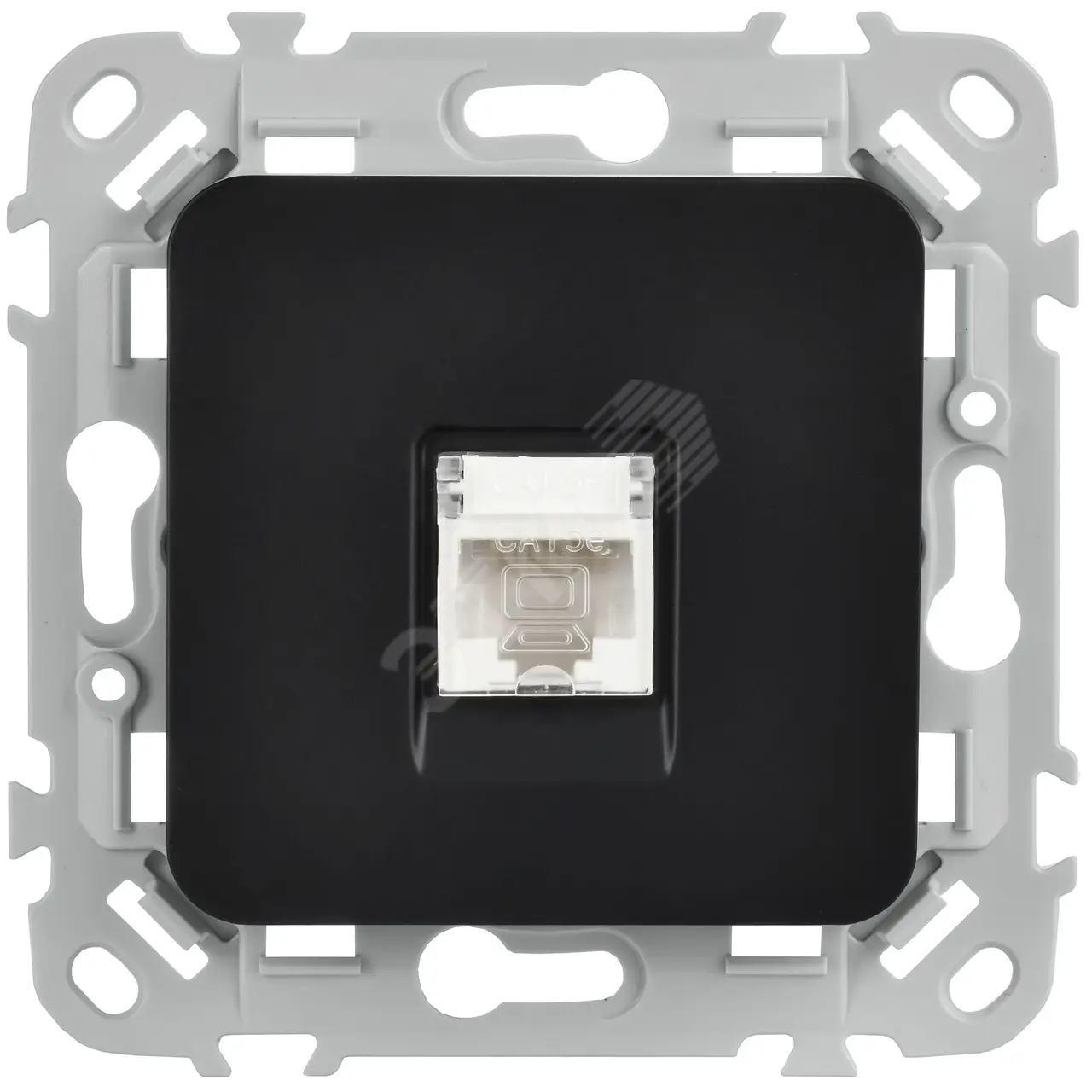 FLITE Розетка компьютерная RJ45 категория 5Е UTP РК5е-1-0-ФлЧ черный IEK FI-K12-1-K02