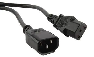 Кабель питания PWC-IEC13-IEC14-1.0-BK монитор-компьютер IEC 320 C13 - IEC 320 C14 (3х0.75) 10А прямая вилка 1м 43793