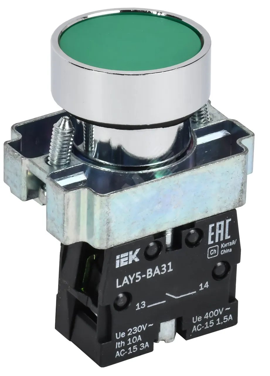 Кнопка LAY5-BA31 без подсветки зел. 1з BBT60-BA-K06