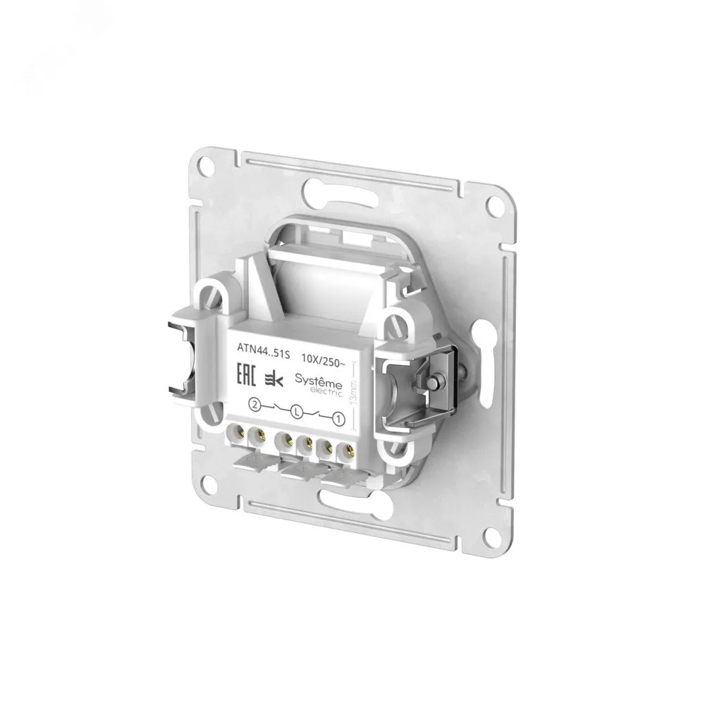 ATLASDESIGN AQUA 2-клавишный ВЫКЛЮЧАТЕЛЬ IP44, с  х.5, 10АХ, быстрозажимные клеммы, БЕЛЫЙ ATN440151S