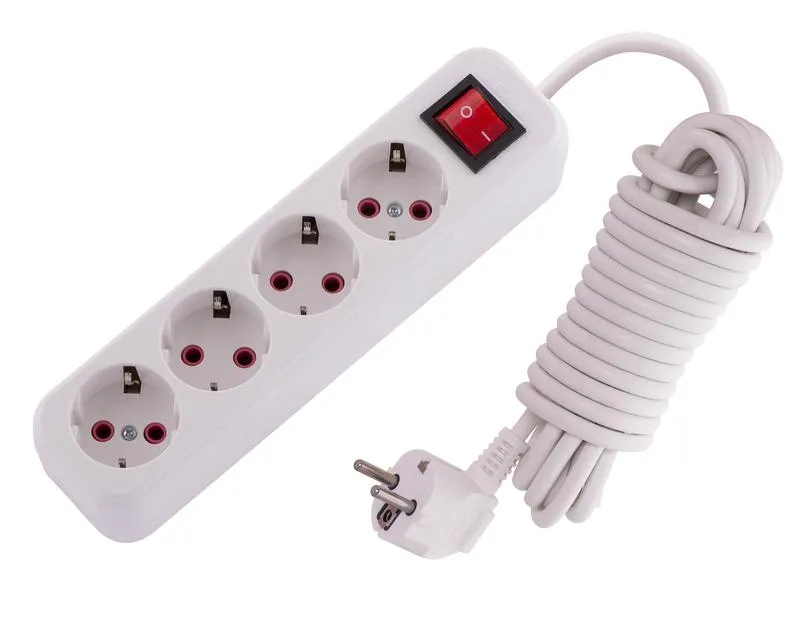 Удлинитель 4х5м с заземл. 16А IP20 Lila с выкл. 720-0405-402