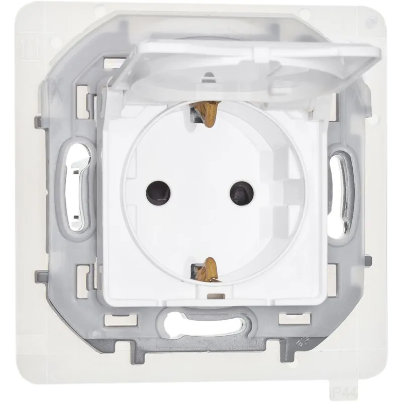 Розетка 1-м СП Inspiria 16А IP44 250В 2P+E защ. шторки с крышкой немецк. стандарт механизм бел. Leg 673740