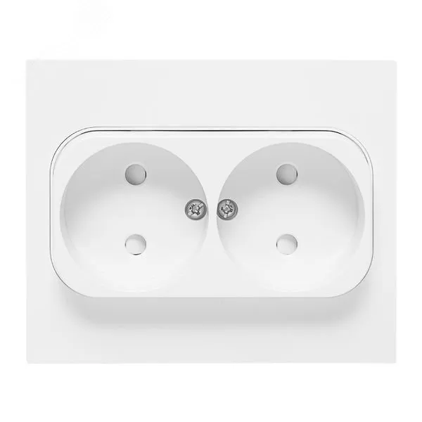 Розетка 2-м СП Стокгольм 10А IP20 без заземл. защ. шторки бел. PROxima EXR10-102-10
