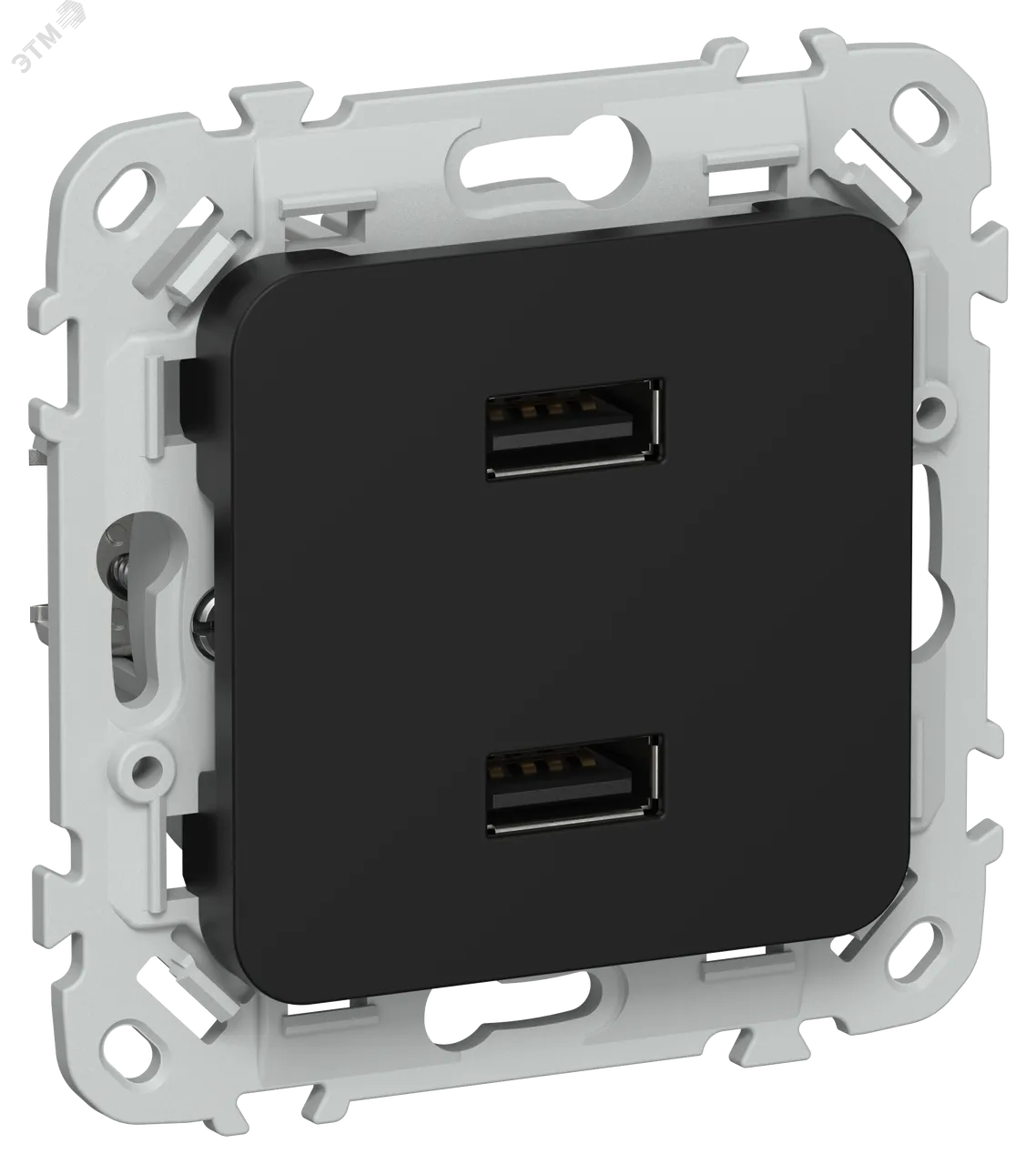 FLITE Розетка USB A+A 3,1А РЮ-2-ФлЧ черный IEK FI-U21-D31-K02