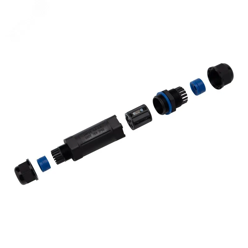 Кабельный коннектор I-образный (3PIN 0,5-2,5мм2) IP68 07-5961