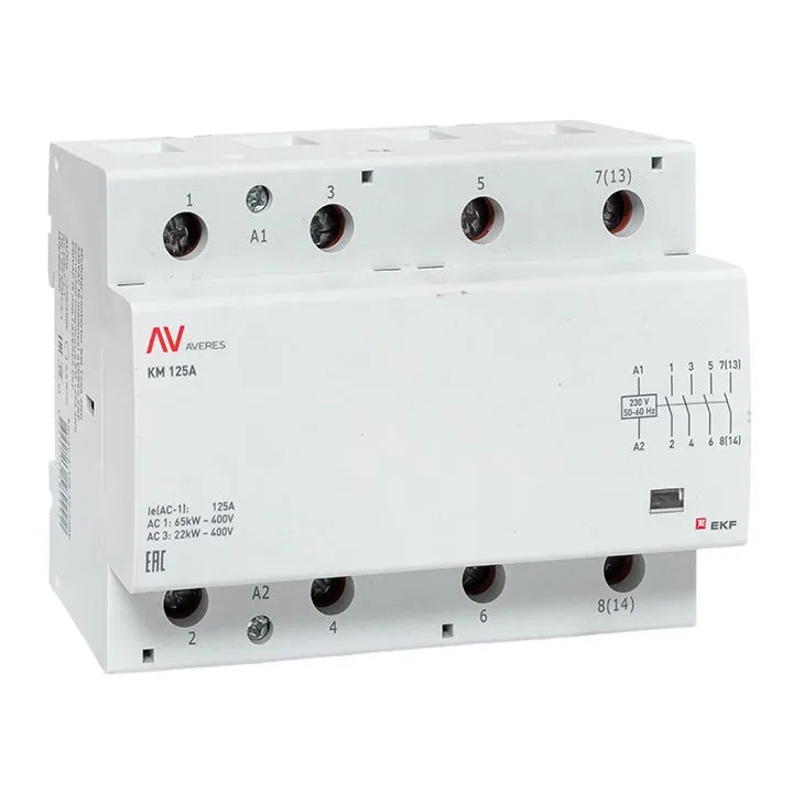 Контактор модульный КМ 100А 4NO 230VAC (6 мод.) AVERES EKF km-av-6-100-40-230V