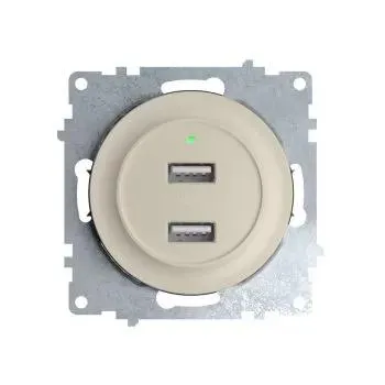 Розетка USB 2-м СП Florence 16А IP20 с подсветкой механизм беж. (1E10351301) 2260090