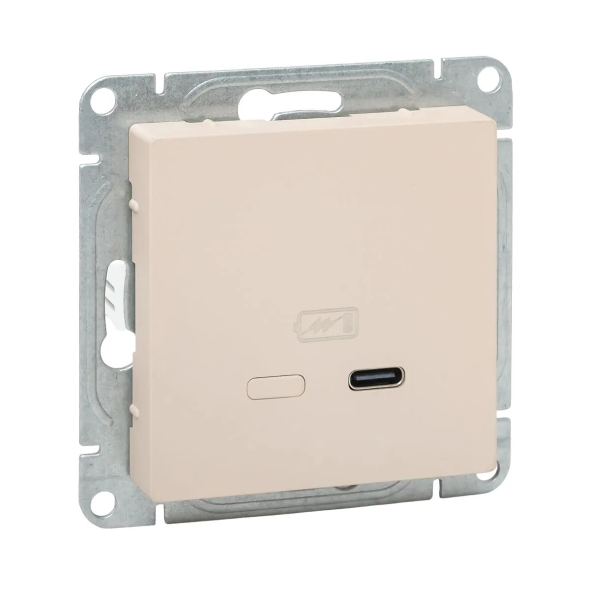 Механизм розетки USB-С, быстрая, кремовый Эпика EKF UP1-SOI-USBCF