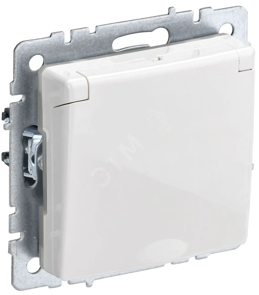 Розетка BRITE РСбш10-3-БрБ 16А IP20 с заземл. защ. шторки с крышкой бел. BR-R16-16-K01