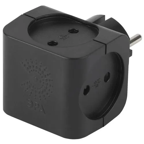 Разветвитель 4-м без заземл. 16А IP20 SP-4-B черн. Б0008207