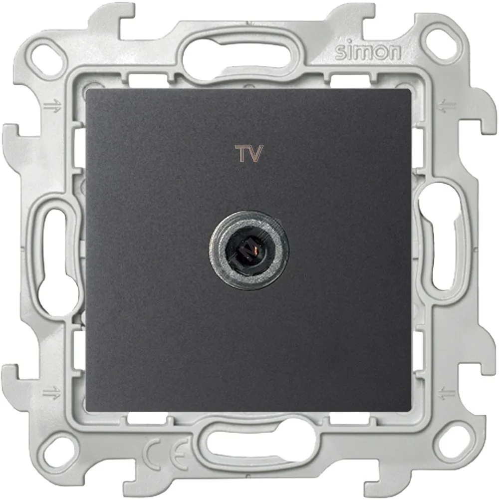 Розетка телевизионная одиночная TV СП 24 IP20 механизм графит 2450477-038