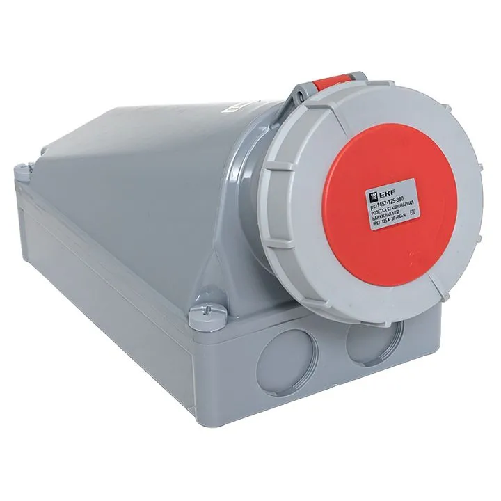 Розетка стационарная наружная 1442 3Р+РЕ 125А 380В IP67 PROxima ps-1442-125-380