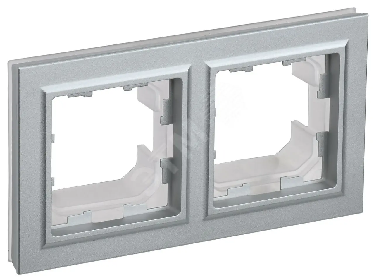 BRITE Рамка 2-мест. IP44 РУ-2-БрА-44 алюм. BR-M22-44-K47