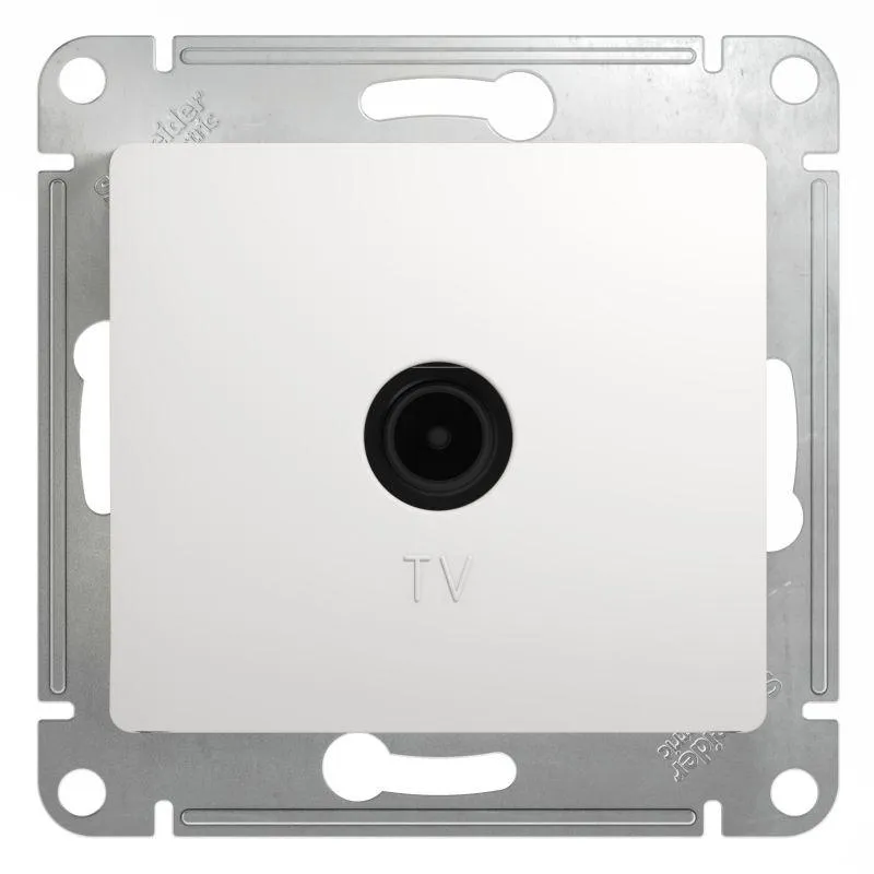Розетка телевизионная проходная TV 1-м СП Glossa 4дБ механизм бел. SE GSL000192