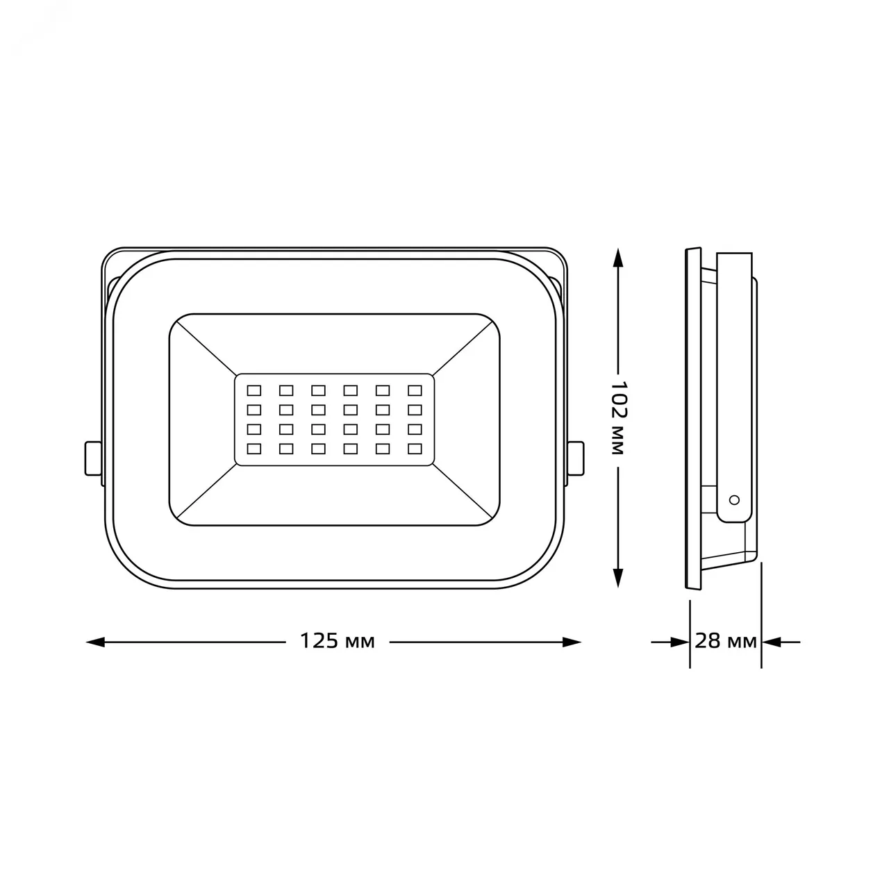 Прожектор LED Qplus 20W IP65 6500К черный 1/40 613511320