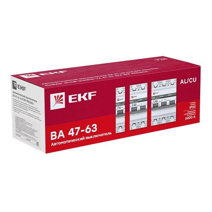 Автоматический выключатель 3P 32А (C) 6кА ВА 47-63 PROxima mcb4763-6-3-32C-pro