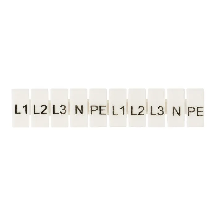 Маркеры для UT/ST/Push-in 6 с символами "L1, L2, L3, N, PE" (100 шт.) EKF zb-st-6-L-1-3