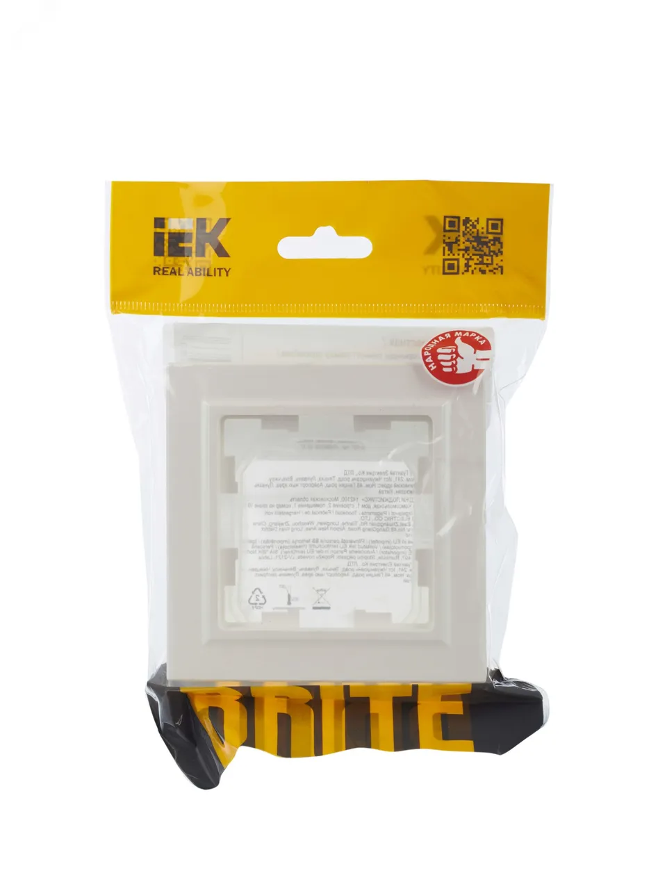 BRITE Рамка 1-мест. IP44 РУ-1-БрЖ-44 жемч. BR-M12-44-K36
