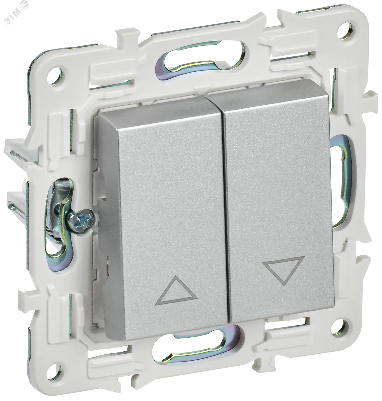 SKANDY Выключатель жалюзи 10А SK-V12S серебряный IEK SK-V15-0-10-K23