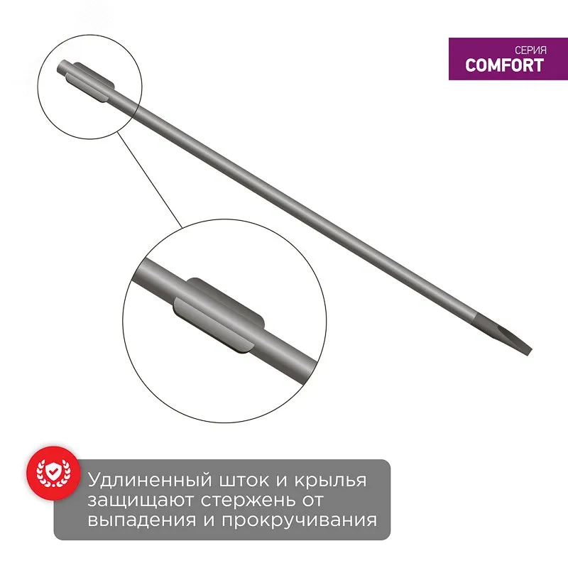 Отвертка шлицевая SL3х150мм, двухкомпонентная рукоятка 12-6422