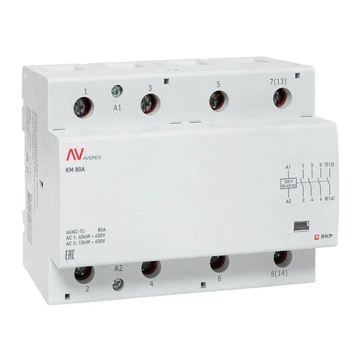 Контактор модульный КМ 80А 4NO 230VAC (6 мод.) AVERES EKF