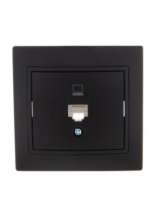 Розетка компьютерная 1-м СП Mira RJ45 черн. бархат 701-4242-139