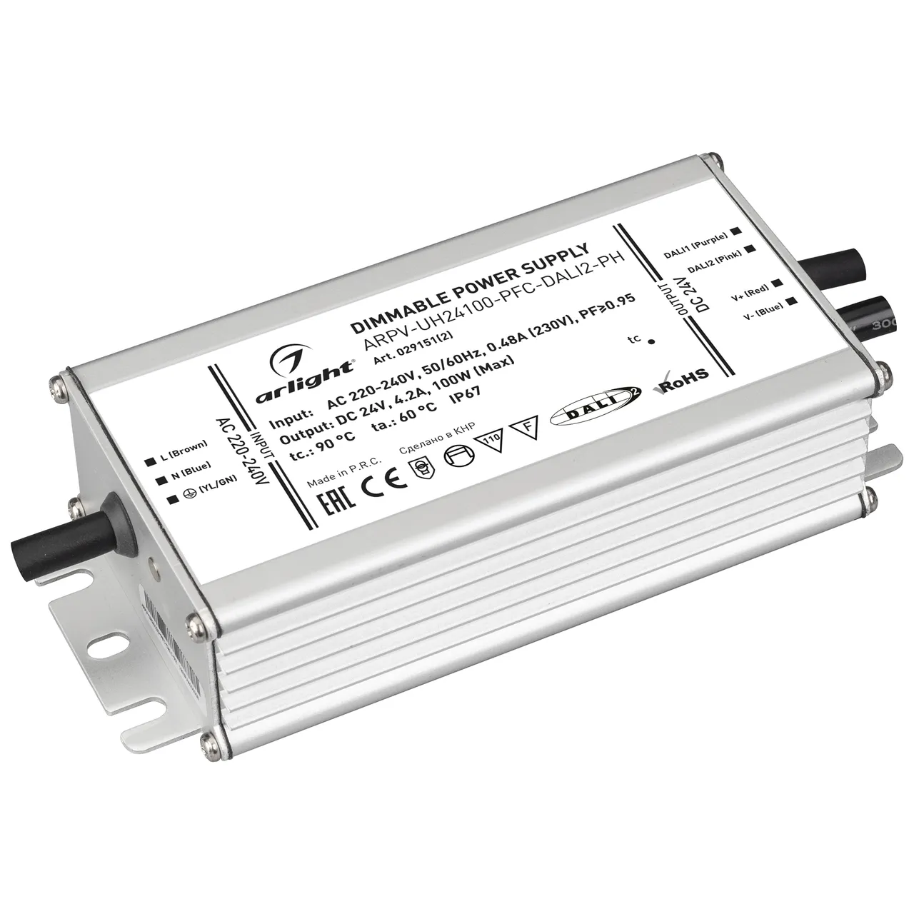Блок питания ARPV-UH24100-PFC-DALI2-PH (24V, 4.2A, 100W) 029151(2)