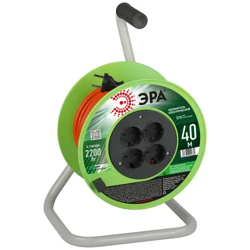 Удлинитель на катушке 4х40м без заземл. RP-4-2x1.0-40m ПВС 2х1 Б0059783