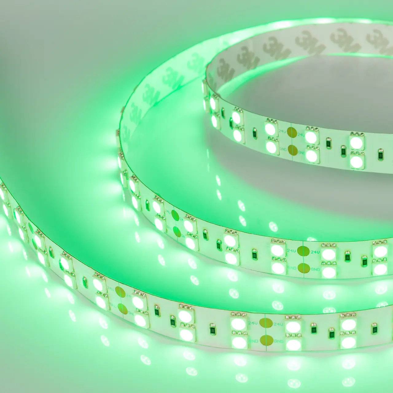 Лента RT 2-5000 24V Green 2x2 (5060, 600 LED, LUX) 011262