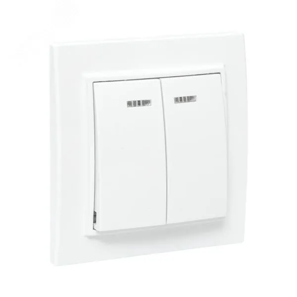 Выключатель 2-кл. СП Минск 10А IP20 с индикатором бел. Basic ERV10-123-10