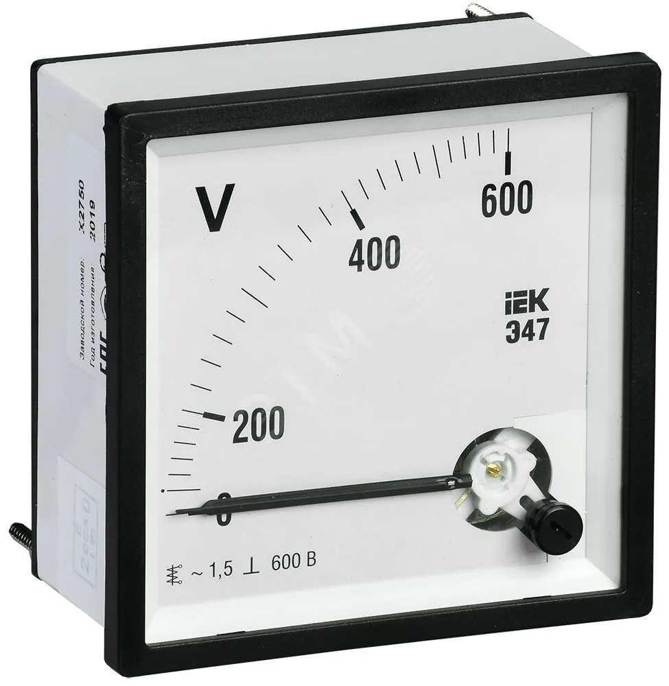 Вольтметр Э47 72х72мм 600В кл. точн. 1.5 IPV10-6-0600-E