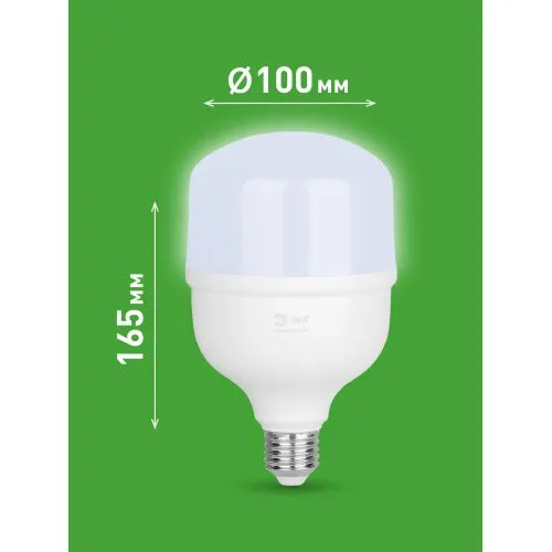 Лампа светодиодная высокой мощности LED 60 Вт 6000Лм 6500К T100 холодный E27/E40 (переходник) 170-265В LED POWER T100-60W-865-E27/E40 Green Line Б0066980