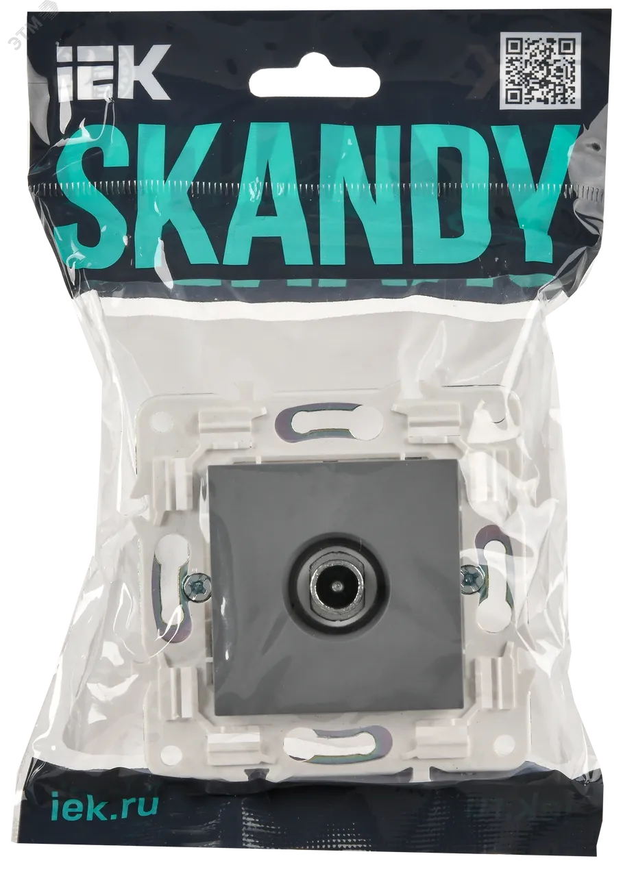 SKANDY Розетка TV проходная SK-A17Gr серый IEK SK-A10-P-K03