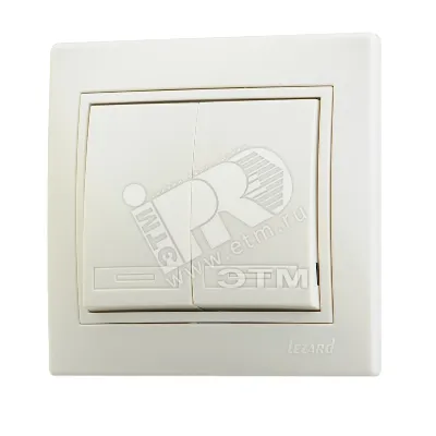 Выключатель 2-кл. СП Mira 10А IP20 со вставкой крем. 701-0303-101