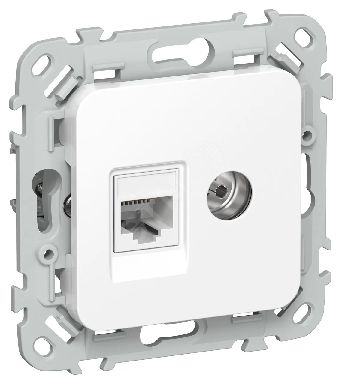 FLITE Розетка 2-местная RJ45/TV категория 5Е UTP РКТВ5е-2-0-ФлБ белый IEK FI-AK22-1-K01